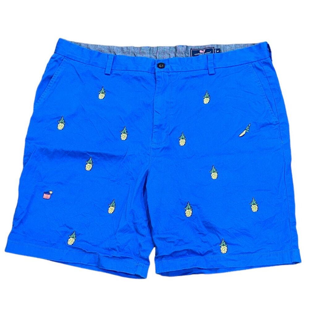Men's Vineyard Vines 9" Embroidered Breaker‎ Short Pineapple Regatta Size 40
